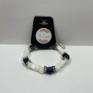 Purple & White Crystal Bracelet