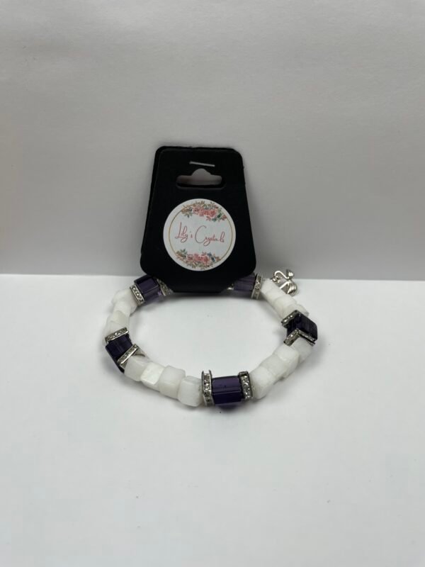 Purple & White Crystal Bracelet