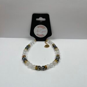 White and Marble Crystal Bracelet