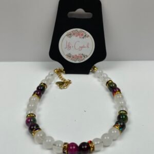 White and Purple/Green Crystal Bracelet