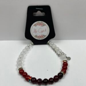 White and Red Crystal Bracelet