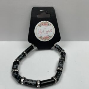 Black Marble Crystal Bracelet