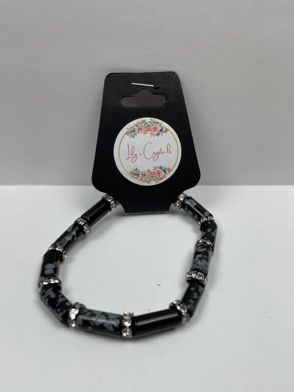 Black Marble Crystal Bracelet