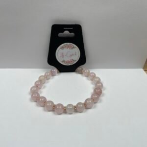 Pink Crystal Bracelet with Gold Spacers