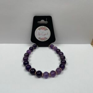 Purple Crystal Bracelet with Gold Accents