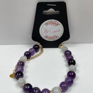 White and Purple Crystal Bracelet