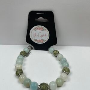 Moss and Light Blue Crystal Bracelet