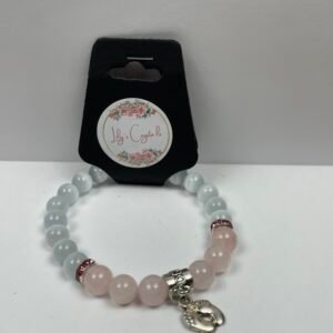 Sky Pink and White Crystal Bracelet