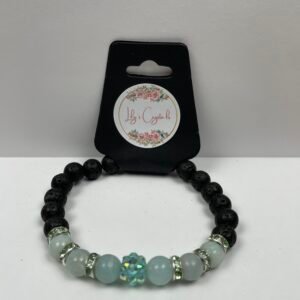 Light Blue and Black Crystal Bracelet