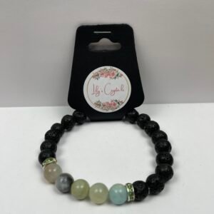 Planet Green and Black Crystal Bracelet