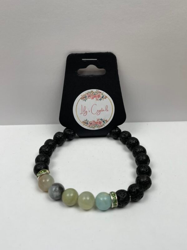 Planet Green and Black Crystal Bracelet
