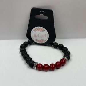 Dark Red and Black Crystal Bracelet
