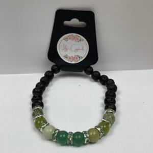 Moss Green & Black Crystal Bracelet