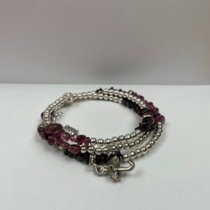Witch-Themed Crystal Bangle with Umbrella Charm