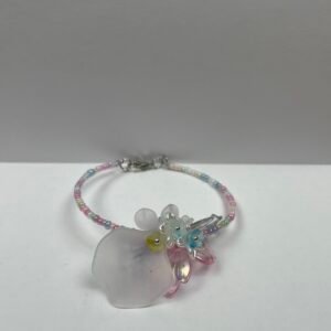 Pink and Blue Flower Bracelet