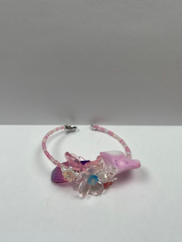 Pink Themed Flower Bracelet