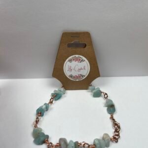Copper & Baby Blue Rock Crystal Bracelet