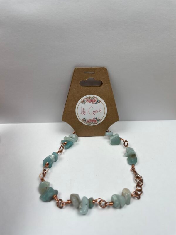 Copper & Baby Blue Rock Crystal Bracelet