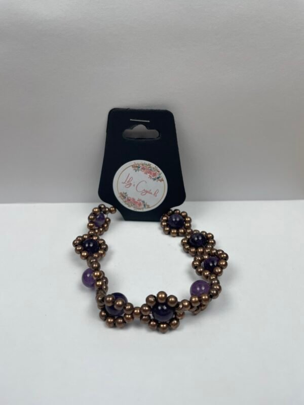 Bronze and Purple Crystal Bracelet