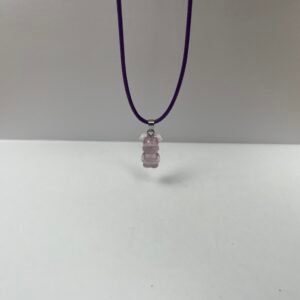 Purple Bear Crystal Necklace