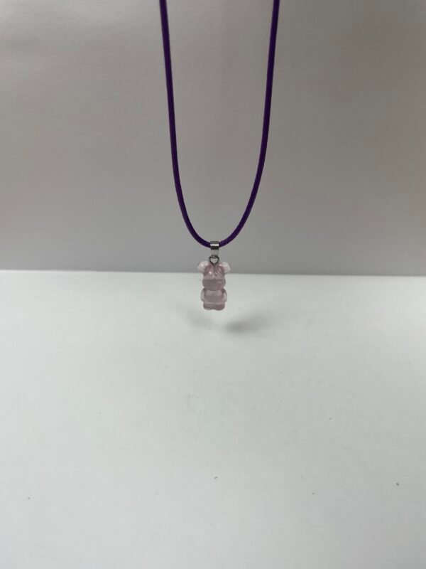 Purple Bear Crystal Necklace