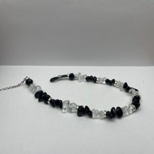 Clear and Black Crystal Rock Glasses String